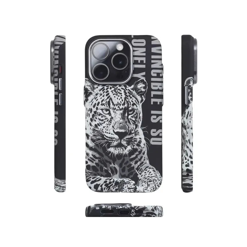 Vivid Leopard Animal Tiger Relief Magsafe Phone Case for iPhone 16 Pro ,16 Pro Max Wireless Charge Matte Hard PC Cover 2025 Ins Shell