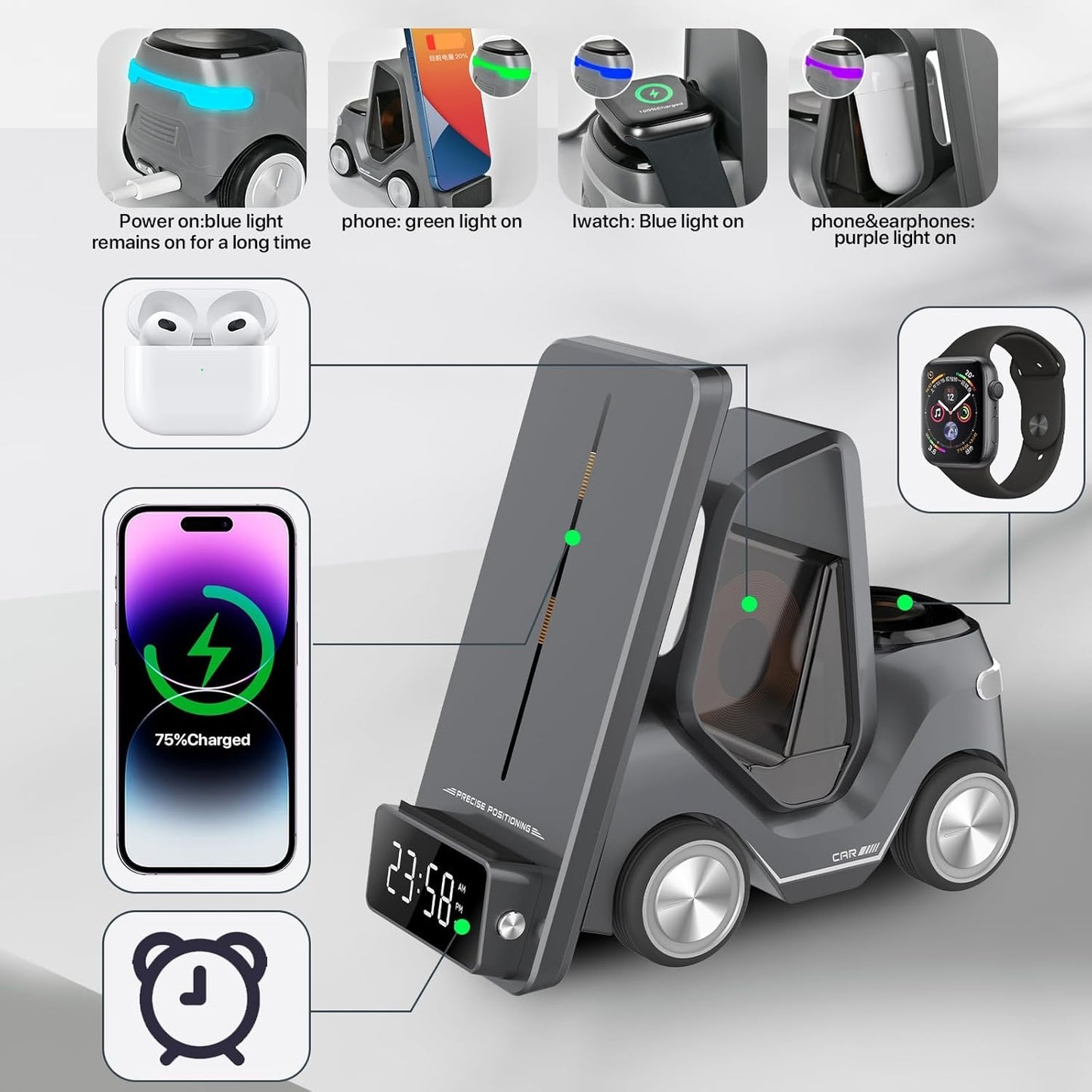 5 in 1 Wireless Charging Station / PowerDock / Powerbank