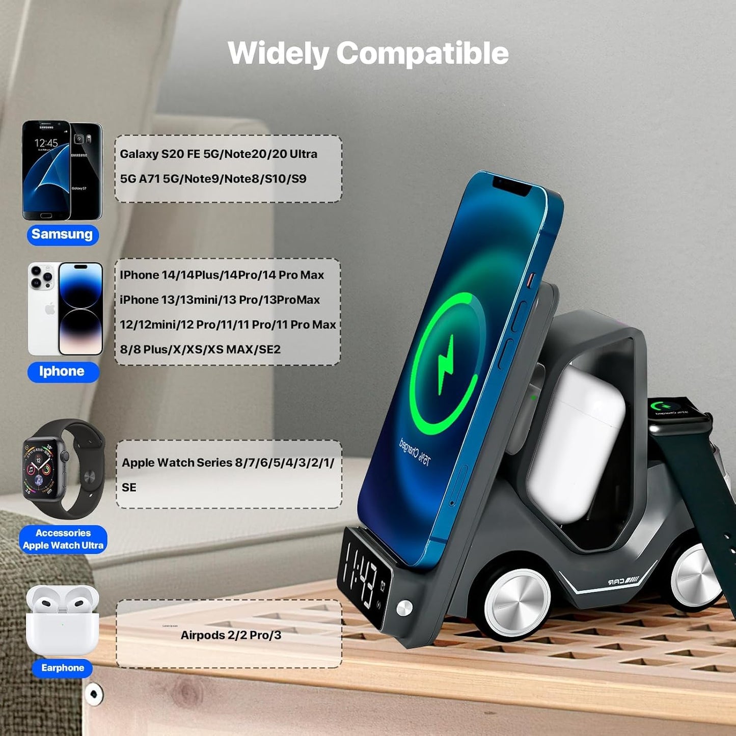 5 in 1 Wireless Charging Station / PowerDock / Powerbank