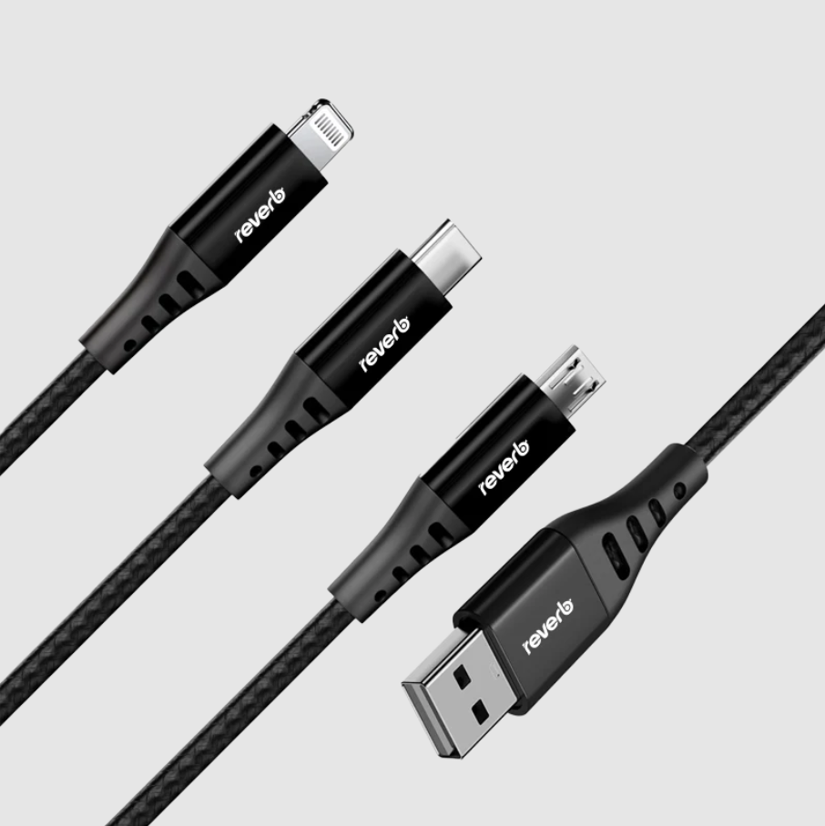 Reverb Superb Quality 3 IN 1 Cable For Super Fast Charging