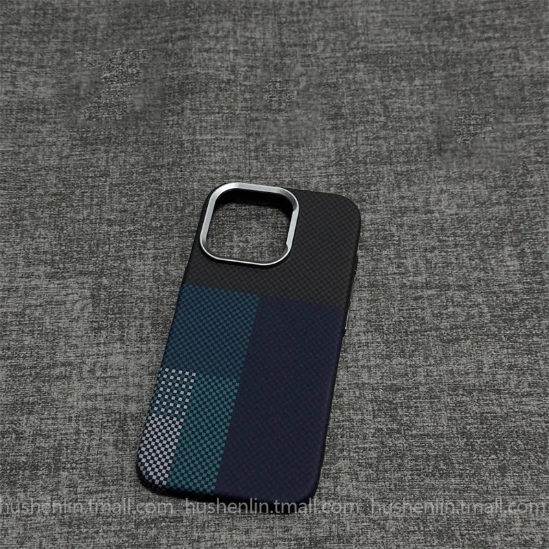 2026 New Mountain Relief Carbon Case for iPhone 16 Pro , 16 ProMax MagSafe Back Cover Hard PC Buttons Frame Protective Phone Shell