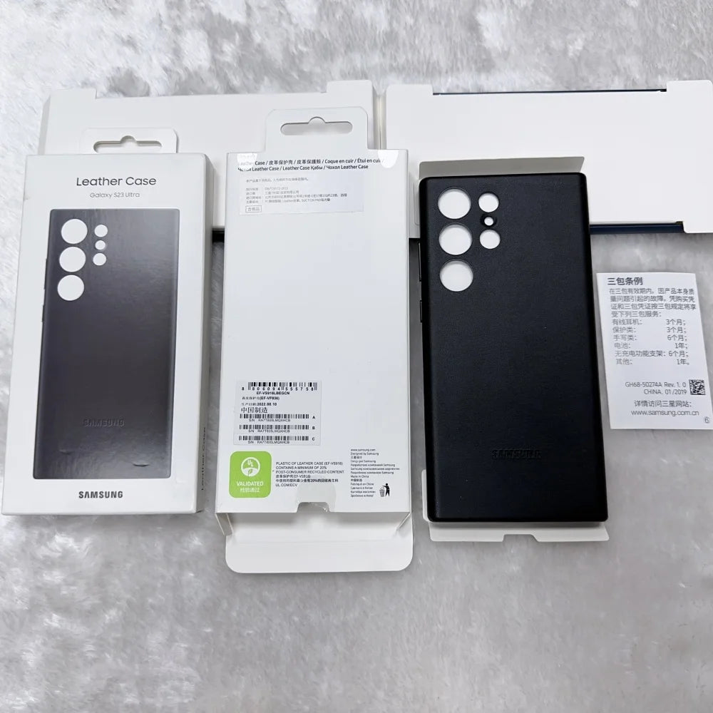 Luxury Official Leather Case Samsung Galaxy S24 Ultra Plus All Inclusive Lens Protection Back Cover With Box