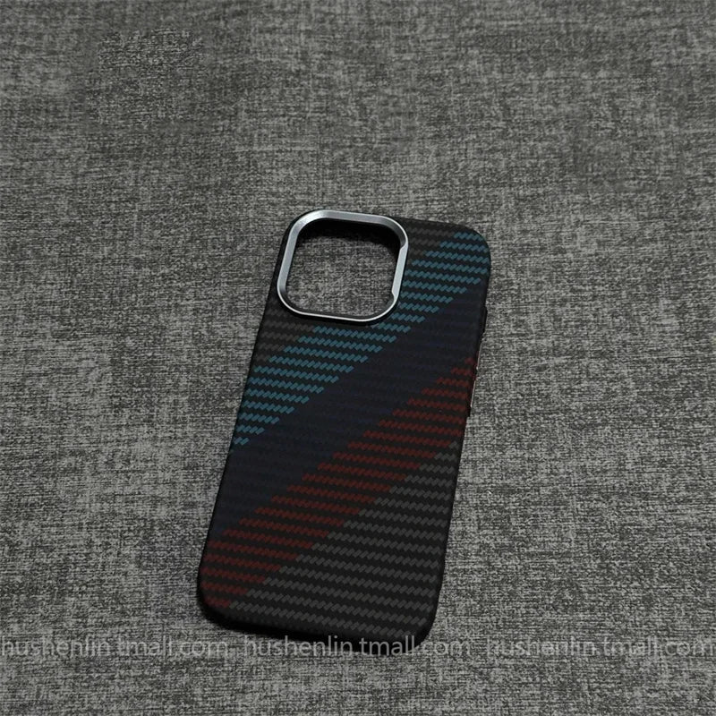 2026 New Mountain Relief Carbon Case for iPhone 16 Pro , 16 ProMax MagSafe Back Cover Hard PC Buttons Frame Protective Phone Shell