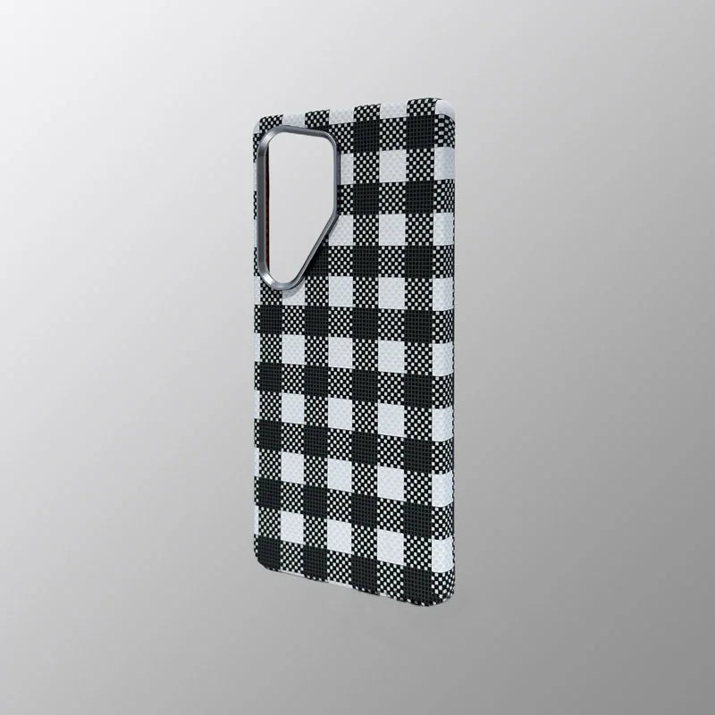 Carbon Fiber Texture Phone Case for Samsung Galaxy  S24  Ultra MagSafe Magnetic Wireless Charging Alloy Lens Hard PC Cover