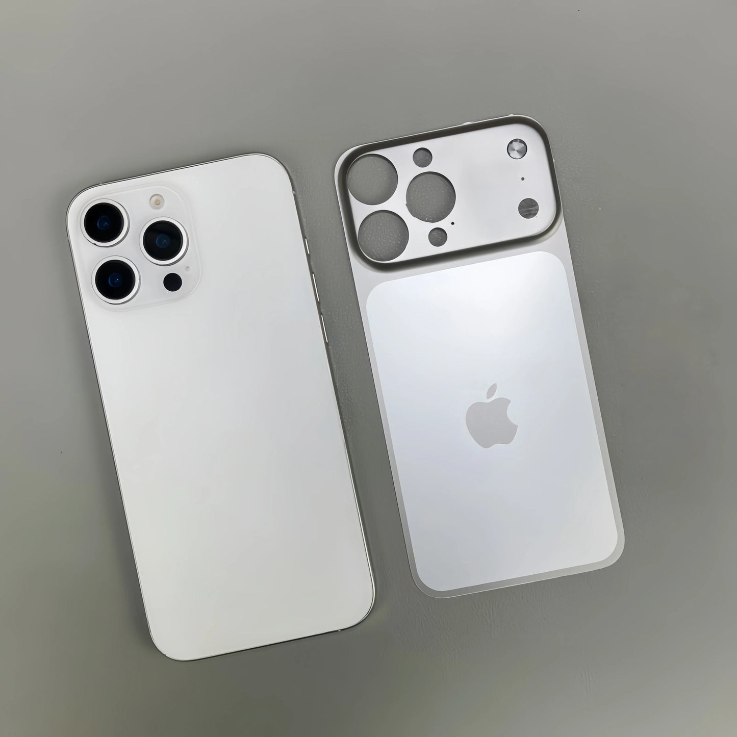 Original Color Alloy Frame Case For 13 14 15 16 Pro/Pro Max Instant Upgrade 17Pro/Pro Max Large Window Backplane Anti-Drop Cover