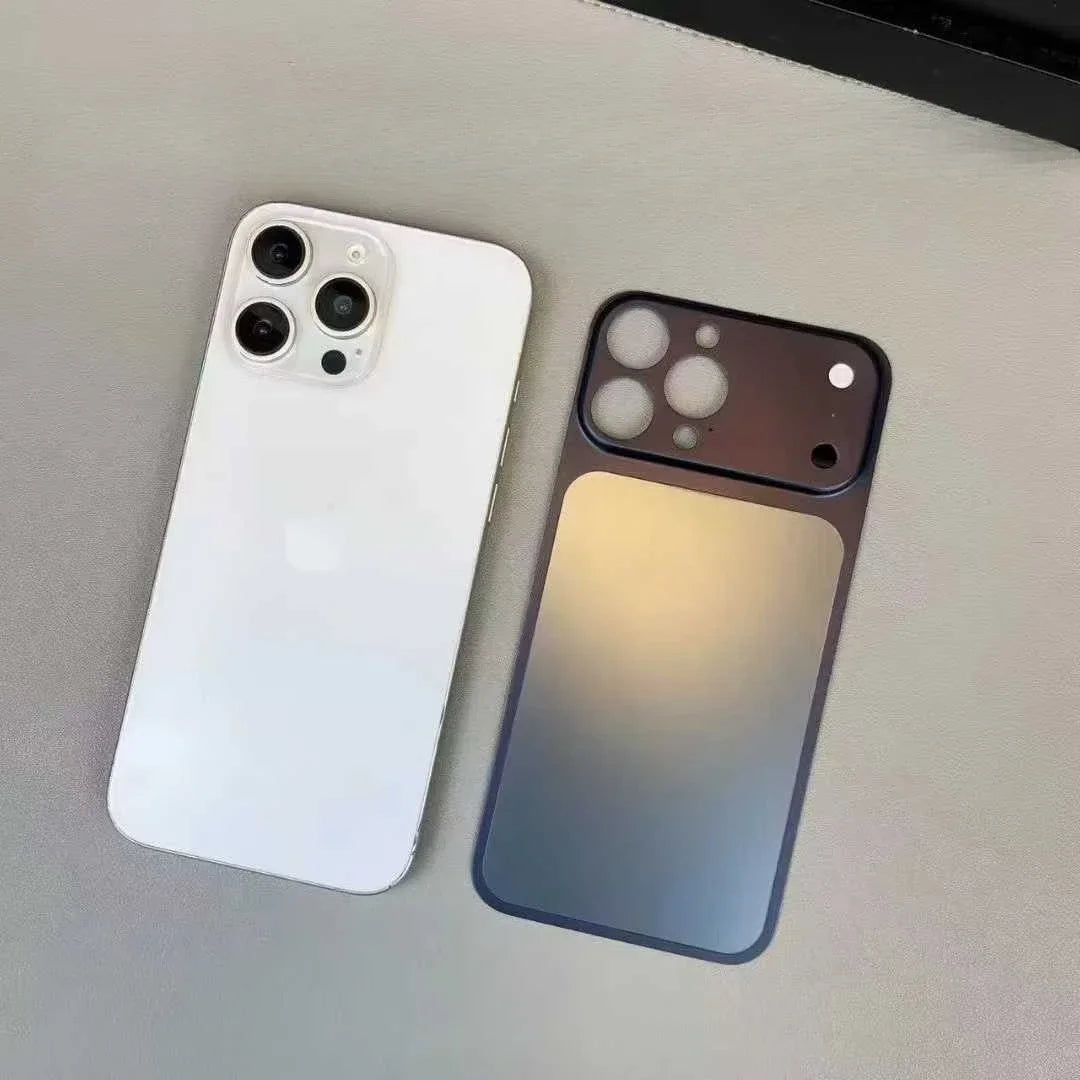 Original Color Alloy Frame Case For 13 14 15 16 Pro/Pro Max Instant Upgrade 17Pro/Pro Max Large Window Backplane Anti-Drop Cover