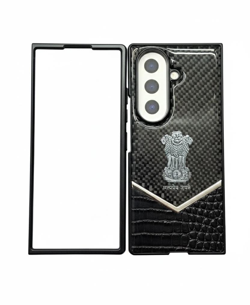 FOLD 7 Premium Carbon Fiber & Croc-Leather Emblem Case