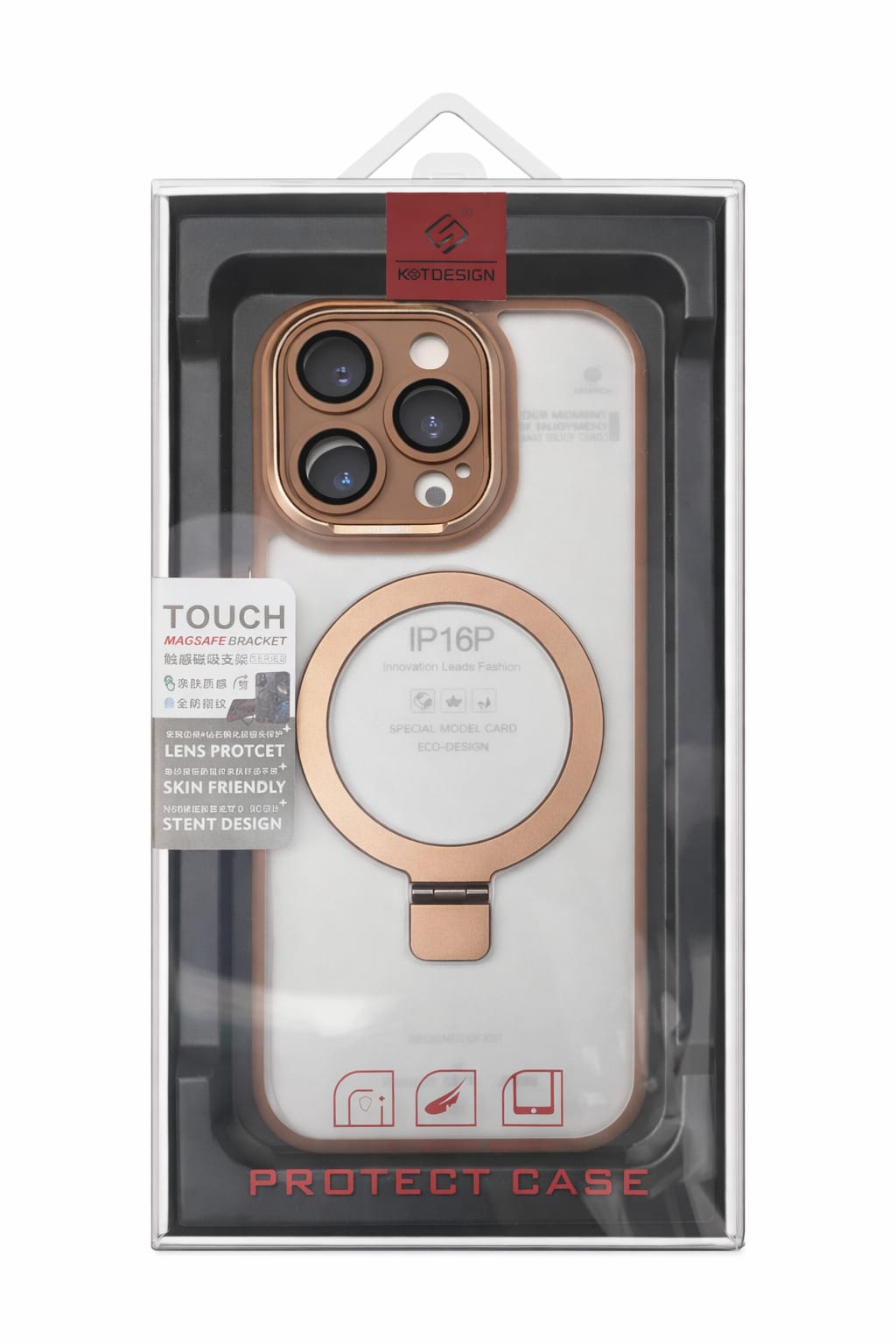 Blueo for iPhone 16 Pro Case with Magnetic Invisible Stand MagSafe Slim Translucent Matte